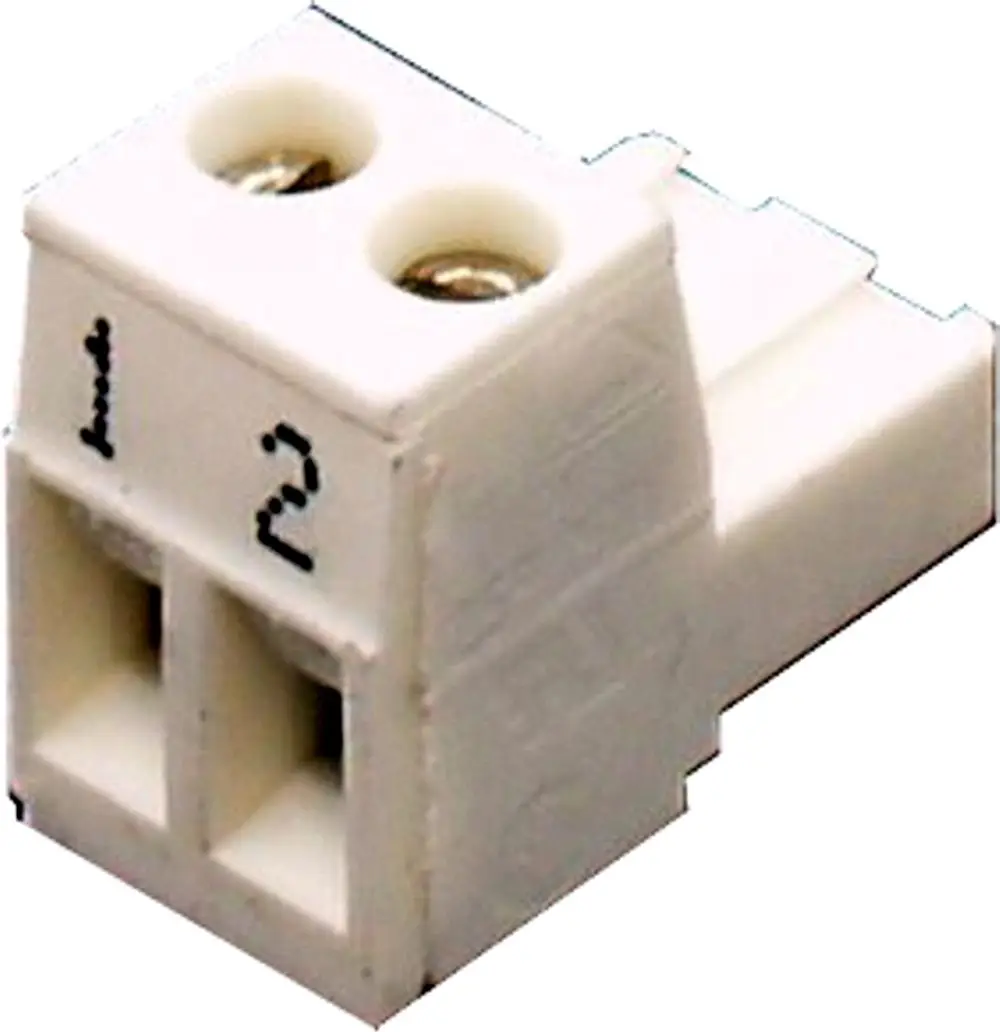 Gegenstecker in Weiß, 2-polig, mit zwei Anschlusslöchern, geeignet für R20 DigiCompact, Marke Wolf.